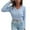 Light Blue, variant on Fesfesfes Women Sweater V-neck Short Sweater Women Sweater Loose Fall And Winter Long-sleeved Sweater Fall And Winter New Tops on