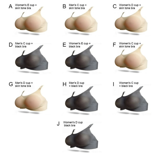 fastboy Adjustable Breast Forms Fake Boobs Prosthesis Bra Removable A-D Cup  Bra Black Women/D Cup