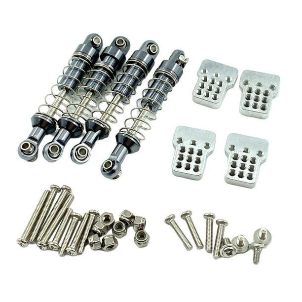 4 amortiguadores RC y soportes de torre de choque para MN D91 1/12 Titanio