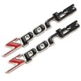 thumbnail image 5 of 2 Pcs Black Red Metal Sports Letters Car Badge Sticker Emblem Decor, 5 of 5