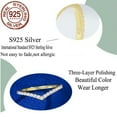 thumbnail image 6 of V Shape Stackable Ring Wedding Gold Plated S925 Sterling Silver Unique Jewelry, 6 of 8
