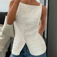 thumbnail image 4 of VIWORLD Women's Minimalist Button-Up Tank Square Neck Sleeveless Vest Chic Going Out Top for Casual Wear White，XL, 4 of 7