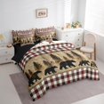 thumbnail image 3 of Feelyou Farmhouse Bear Print Bedding Comforter Set 7pcs for Teen, Vintage Red Buffalo King Bedding Sets, Hippie Texas Stars Reversible Bed Sheets, Ultra Soft Bedroom Decor, 3 of 8