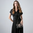 thumbnail image 2 of LIS BAGS Evening Bag Clutch Purses for Women Ladies Sparkling Party Handbag Wedding Cocktail Prom Bag V-neck shape, Black, 2 of 3