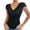 Black, variant on Timegard Womens Bodysuit Lace V Neck Cap Sleeve Slim Backless Comfy Rompers Panties Dance Solid Color
