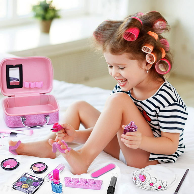 Kids Makeup Kit for Girl Toys, Washable Real Girl Makeup Kit Little  Princess Girls Toys, Children Pretend Play Make up Set Kids Toys for 3-10  Year