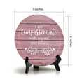 thumbnail image 4 of I Am Compassionate With Myself And Others Pink Wood Color Circle Table Sign (5" X 5"), 4 of 4
