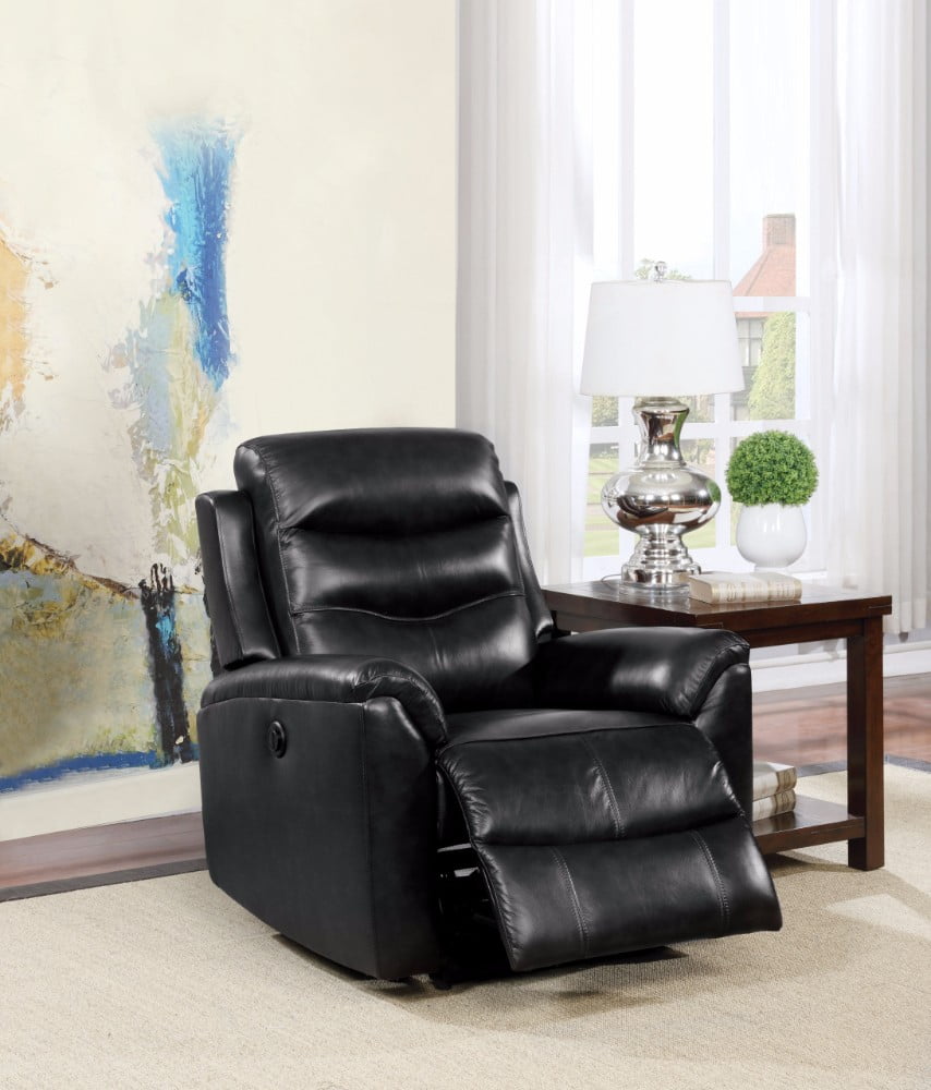 Recliner (Power Motion), Black Leather