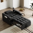 thumbnail image 4 of Rophefx 3 in 1 Convertible Pull Out Sofa Bed, with Adjustable Backrest,Sleeper Loveseat,Modern Chaise Lounge with USB Port for Living Room,Black, 4 of 9