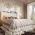thumbnail image 2 of Amolife Queen Size Lift Up Storage Platform Bed Frame with Velvet Built-in Charging Station Wingback Headboard, Cream, 2 of 15