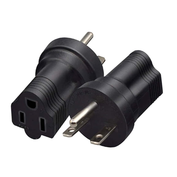 Strhowill 2PCS NEMA 6-15P to 5-15R AC power converter,American standard 3-pin plug to 3-hole socket Power adapter plug,USA NEMA 6-15P 3 prong male plug to 5-15R female socket adapter,6-15P to 5-15R