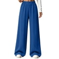 thumbnail image 3 of ibiyuan Women Wide Leg Sweatpants, Elastic High Waist Baggy Loose Fit Lounge Pants Soft Breathable Trousers Casual Street Spring Fall Daily Travel Outfit, 3 of 9