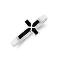 thumbnail image 3 of Unisex Sideways Cross Black Onyx Inlay Sterling Silver Ring for Female Anniversary Size-7, 3 of 5