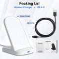 thumbnail image 2 of SOLPOWBEN Wireless Charger Stand 15w Max Fast Wireless Charging Stand Compatible with iPhone 17/17 Plus/17 Pro Max 16/15/14/13/SE/12 Series (Without AC Adapter) White, 2 of 6
