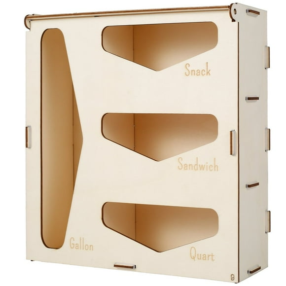 Wood Zip Bag Drawer Organizer 4 In 1 Food Storage Bag Organizer and Dispenser Compatible with Gallons Quarts Sandwich & Snack Bags for Kitchen Drawer and Wall Mount