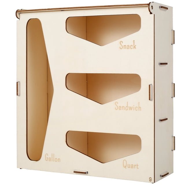 Wood Zip Bag Drawer Organizer 4 In 1 Food Storage Bag Organizer and Dispenser Compatible with Gallons Quarts Sandwich & Snack Bags for Kitchen Drawer and Wall Mount