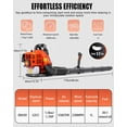 thumbnail image 6 of Floseru Backpack Leaf Blower 52CC 2 Stroke Backpack Gas Powered Leaf Blower with Fuel Tank, Grass Lawn Blower Air Cooling Gasoline Grass Blower for Leaf, Sand, Gravel, Snow, Yard and Driveway, 6 of 10