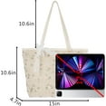 thumbnail image 2 of CoCoMangos Large Straw Tote Bag Lace Beach Shoulder Hand Bags with Zipper for Women, 2 of 6
