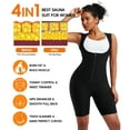 thumbnail image 3 of Vaslanda Sauna Suit for Women Sweat Vest Waist Trainer 3 in 1 Slimming Full Body Shaper Workout Top, 3 of 7