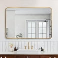 thumbnail image 2 of Cterwk 30x40 Inch Rectangular Makeup Mirror Vanity Mirror Gold Metal Frame Wall Mirror for Bathroom, Living Room, 2 of 8