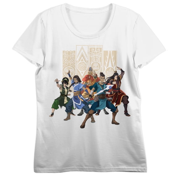Avatar: The Last Airbender Adult Team Avatar Women's White Crew Neck Short Sleeve T-shirt - Small