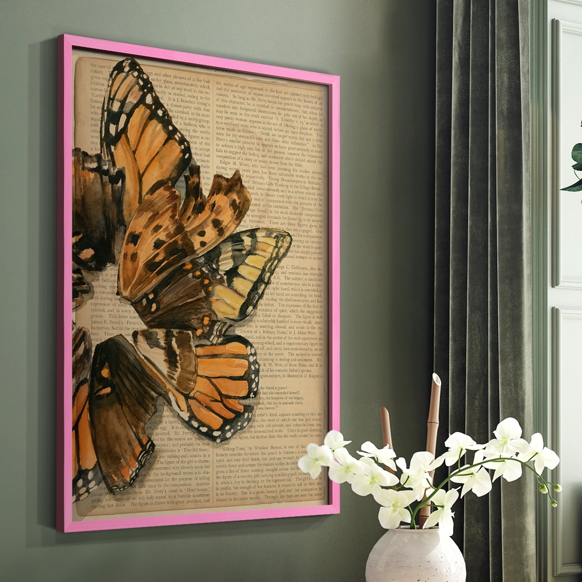 Winged Wreath I Framed Print - Solid Wood in Single Picture Frame Solid Wood 2 Framed Print