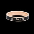thumbnail image 4 of 4mm Wide Til Death Black Enamel Band Ring | Promise Ring | Anniversary Wedding Ring | Stacking Band | Gift for Her/Him - 925 Sterling Silve, 4 of 5
