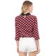 thumbnail image 5 of Disfraz de Halloween Allegra K para mujer Polka Dots Contraste Peter Pan Collar Top 3/4 Mangas Blusa Camisa Rojo M, 5 of 6