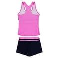 thumbnail image 2 of PROALLO Girls Bathing Suits Two-Piece Swimsuit with Boyshorts Vest-Style Tankini(12-13T Pink), 2 of 5