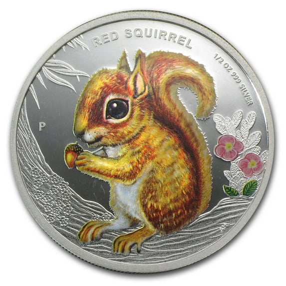 2013 Tuvalu 1/2 oz Proof Silver Forest Babies (Red Squirrel)