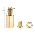thumbnail image 2 of Uxcell Brass M4 11mm+6mm Male-Female Hex Standoff Screw Nut Kit 10 Sets, 2 of 5