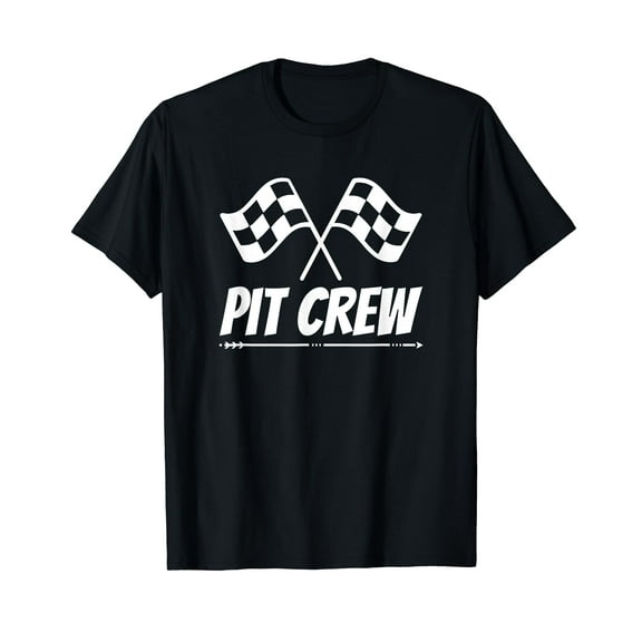 Funny Race Track Pit Crew Racing Mechanic Car Parties Black T-Shirt
