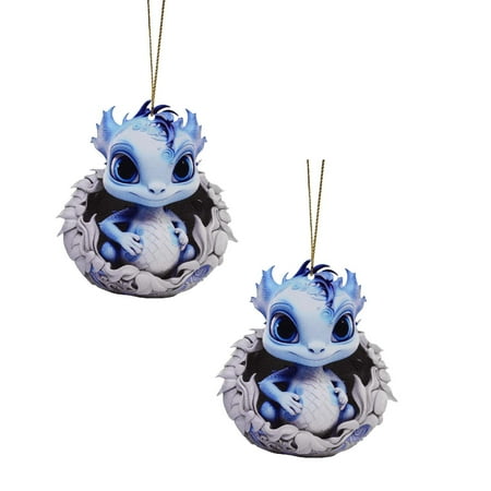 

Blue And White Porcelain Color Baby Pendant Christmas Tree Charm Cute Cartoon Car Pendant 2d Flat Acrylic Christmas Tree Pendant 2PCS Beads Door Wooden Garland Beads Teal for Cars Guitar Christmas
