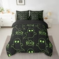thumbnail image 2 of Erosebridal Funny Ghost Bedding Twin Size,Holleween Theme Comforter Sets with Sheets,Green Black Bedding Sets Twin Size,Microfiber Bedroom Decoration Reversible,7pcs, 2 of 7