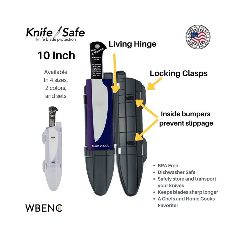 KnifeSafe Cutlery Knife Blade Protective Cover Safely Store Transport Knives 10 inch Gray, Men's