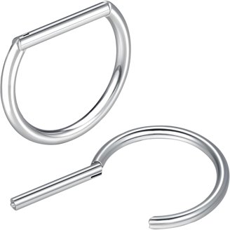 Barbell Boucle Bouclier Clitoris 14G 14mm Acier 316L - Boucles Tétons Clicker CZ - Lot 2 Bijoux Piercing Femme