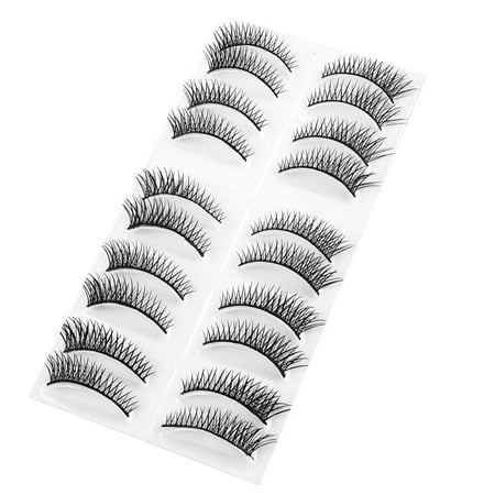 Unique Bargains10 Pairs Costume Party Cosmetic Black Long Curly Fake Eyelashes for
