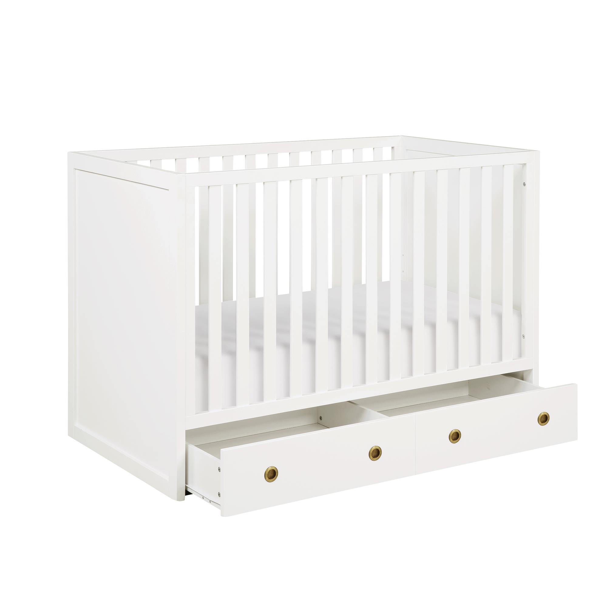 Novogratz Rue 3-in-1 Convertible Baby Crib with Storage Drawer for Nursery, White - image 4 of 13
