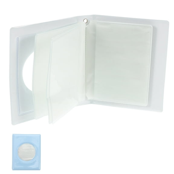 Mini Kpop Photocard Holder Book 3 Inch Hollow Photocard Id Holder Photocard Binder With Pockets Photo Album Folder Clear Photocard Sleeves For Business Card Or Picture Sky-blue