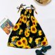 thumbnail image 1 of Vestidos bohemios de verano Heldig para madre e hija vestidos de playa halter tirantes estampado floral, 1 of 6