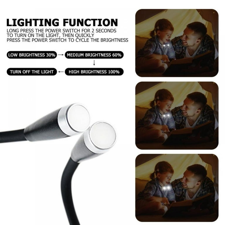 LED Neck Reading Light Dimmable Handsfree Neck Book Light Rechargeable  HandsFree LED for Camping Lighting Read