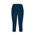 thumbnail image 3 of VISALY Capri Leggings for Women, Beach Vacation Clothes for Women, Women's Casual Seaside Rhinestone Tights Yoga Cropped Pants Women's , Yoga Pants Women, 1 Pack Capris for Women, Navy, XL, 3 of 8