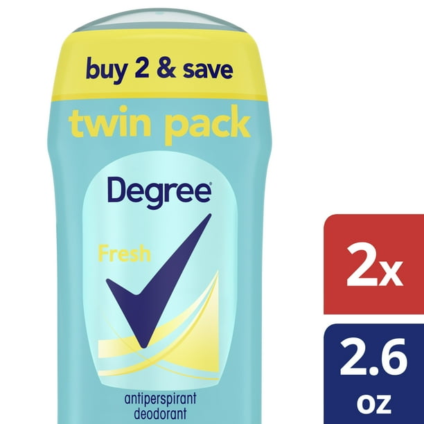 Degree Fresh Antiperspirant Deodorant, 2.6 oz Twin Pack
