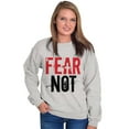 thumbnail image 3 of Fear Not Paint Splatter Christian Unisex Plus Fleece Graphic Sweatshirt Brisco Brands 3X, 3 of 5