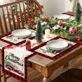 thumbnail image 5 of Red and Black Buffalo Plaid Truck Merry Christmas Placemats Set of 4, 12x18 Inch Seasonal Winter Xmas Holiday Table Mats for Party Kitchen Dining Decoration, 5 of 5