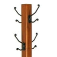 thumbnail image 4 of Wooden Coat Stand with X Frame Base and Metal Hooks Oak Brown, 4 of 5