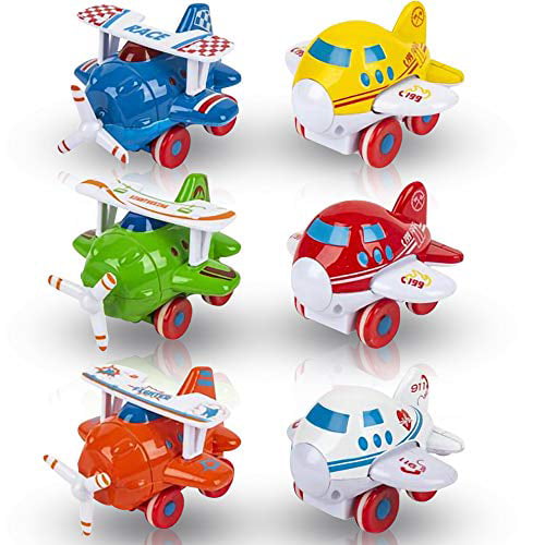 Chunky Friction Airplane Toys For Kids, Set Of 6, Push N Go Plane Toys With  Moving Propellers And Wings, Aviation Party Favors For Boys And Girls, 