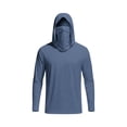 thumbnail image 5 of UPF 50+ Sun Protection Shirts for Men Hoodie with Mask Quick Dry Long Sleeve Lightweight Fishing Shirt Hiking Top Navy M, 5 of 7