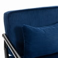 thumbnail image 5 of CQSXDA Mid Century Modern Accent Storage Chair Upholstered Fabric with Waist Cushion for Living Room or Bedroom, Antique Blue, 5 of 9