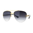 thumbnail image 1 of Luxury Metal Half Rim Tear Drop Officer Pilots Sunglasses Gold Black Smoke, 1 of 4